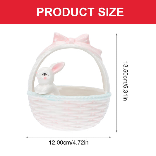 Easter Bunny Candy Dish Ceramic Basket Bowl Fruit Bowls Key Holder Ring Holder Rabbit Easter Home Desktop V1189-WXFWAL-20260326-02613