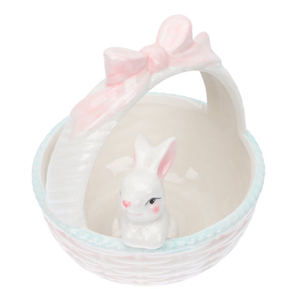 Easter Bunny Candy Dish Ceramic Basket Bowl Fruit Bowls Key Holder Ring Holder Rabbit Easter Home Desktop V1189-WXFWAL-20260326-02613