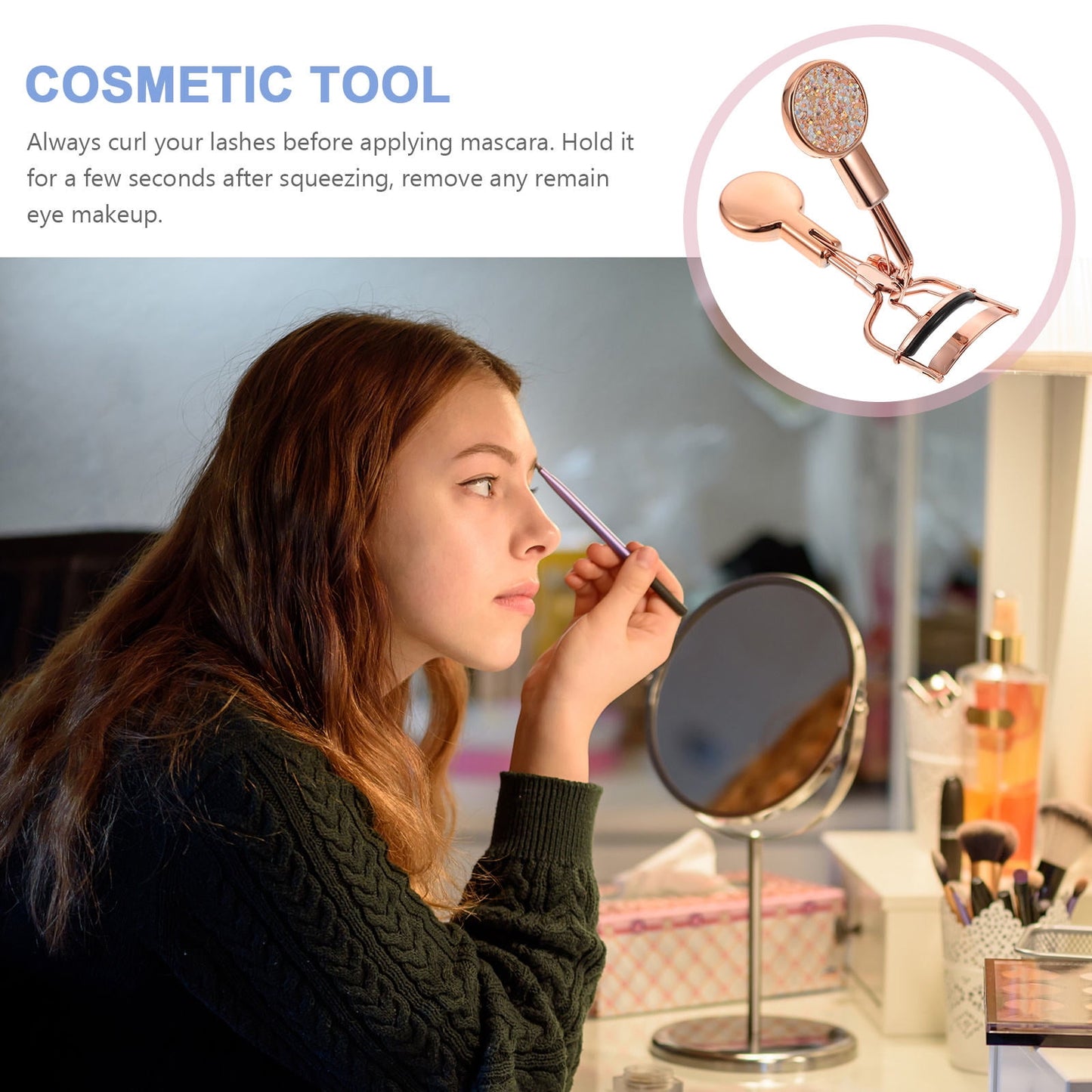 HOOWIFFY Rose Eyelash Curler Stainless Steel Lash Curler for Beautiful Eye Makeup V1189-WXFWAL-20260326-02617