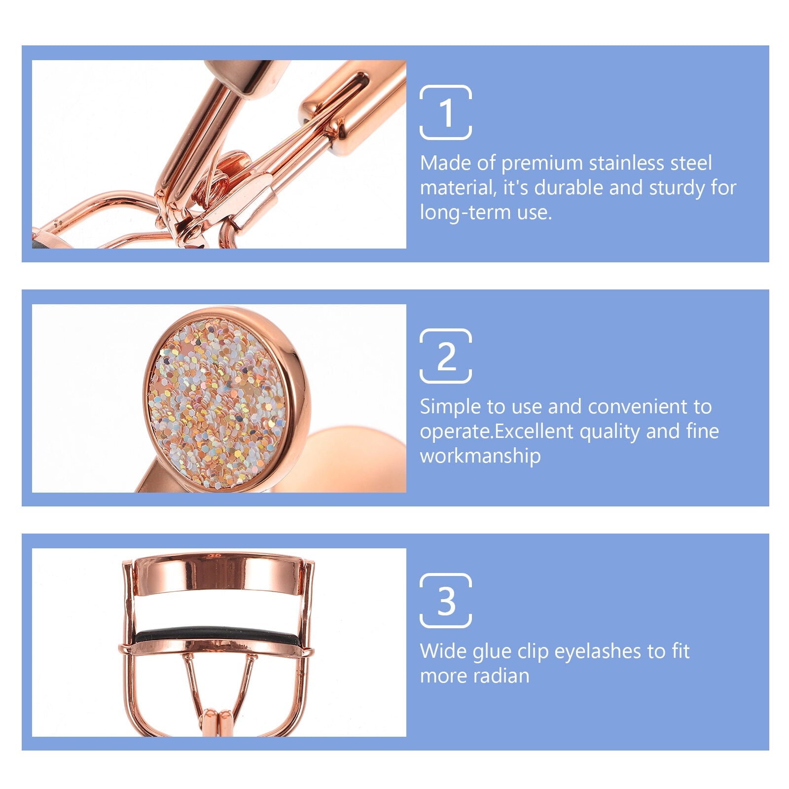 HOOWIFFY Rose Eyelash Curler Stainless Steel Lash Curler for Beautiful Eye Makeup V1189-WXFWAL-20260326-02617