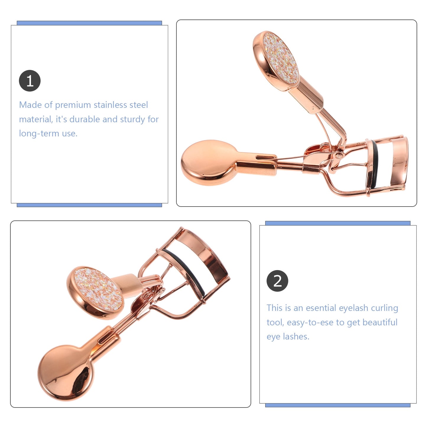 HOOWIFFY Rose Eyelash Curler Stainless Steel Lash Curler for Beautiful Eye Makeup V1189-WXFWAL-20260326-02617