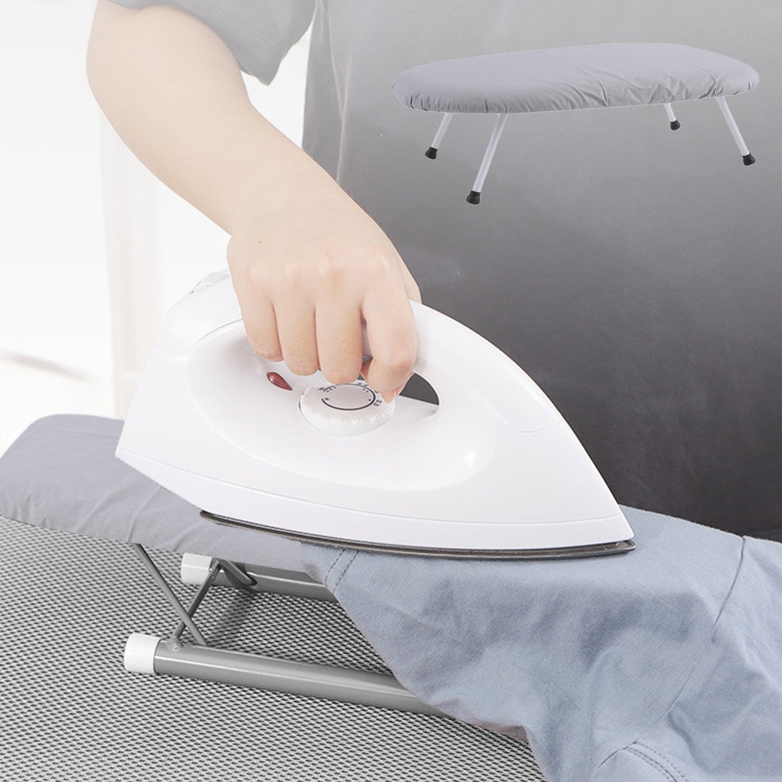 Kdkad Desktop Ironing Board, Small Folding Tabletop Iron Board with Heat-Resistant Cover, Portable for Dorm, V1189-WXFWAL-20260326-02626