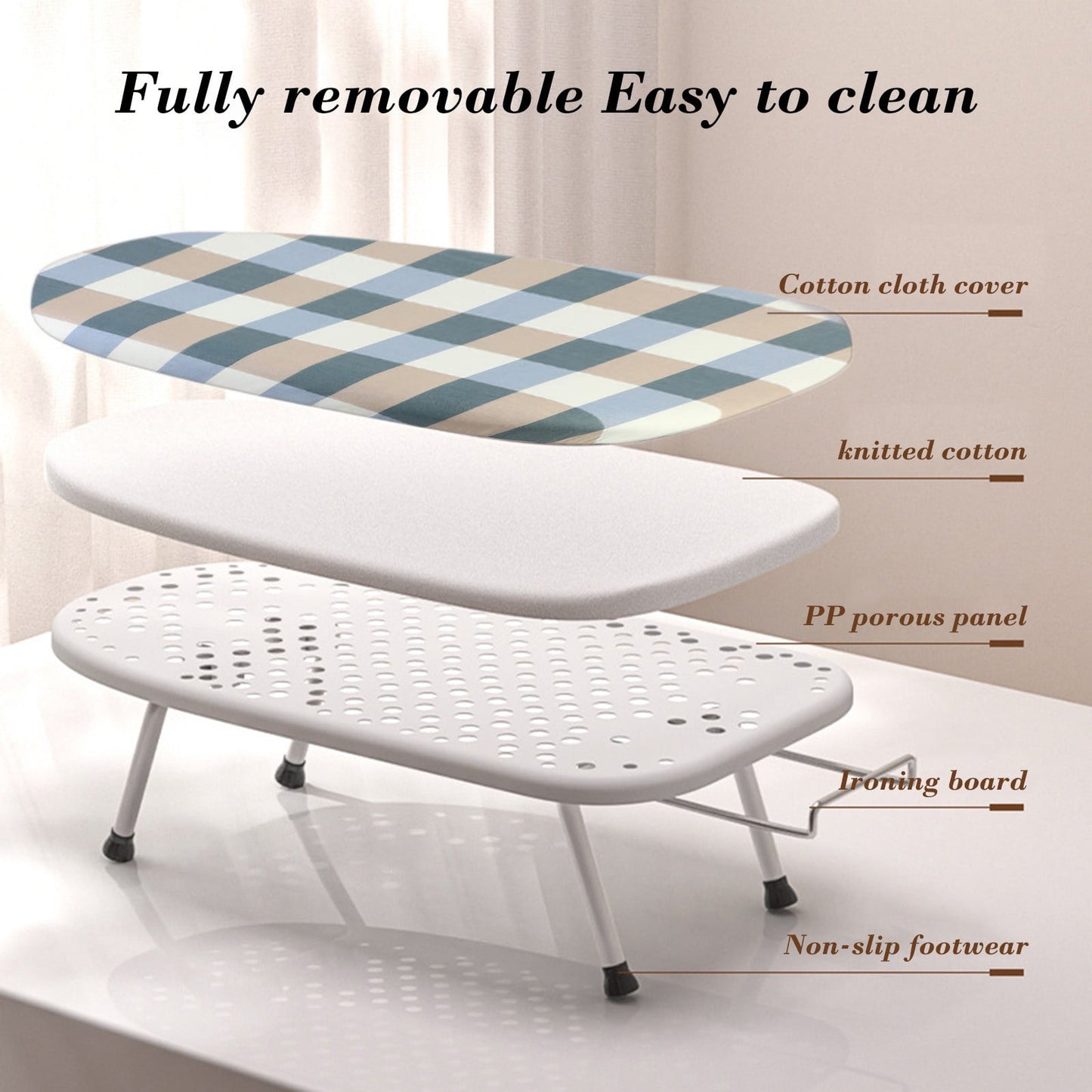 Kdkad Desktop Ironing Board, Small Folding Tabletop Iron Board with Heat-Resistant Cover, Portable for Dorm, V1189-WXFWAL-20260326-02627
