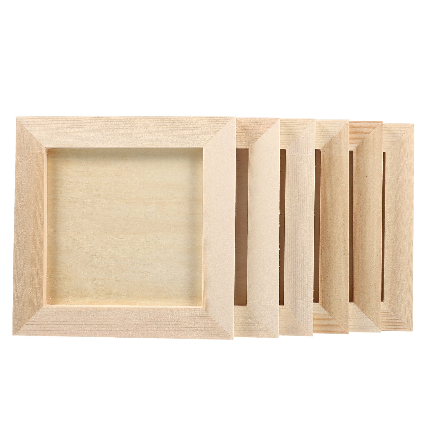 HOOWIFFY Plain Wooden Picture Frames for Crafting Khaki Plastic 6Pcs for Family Gift V1189-WXFWAL-20260326-02638