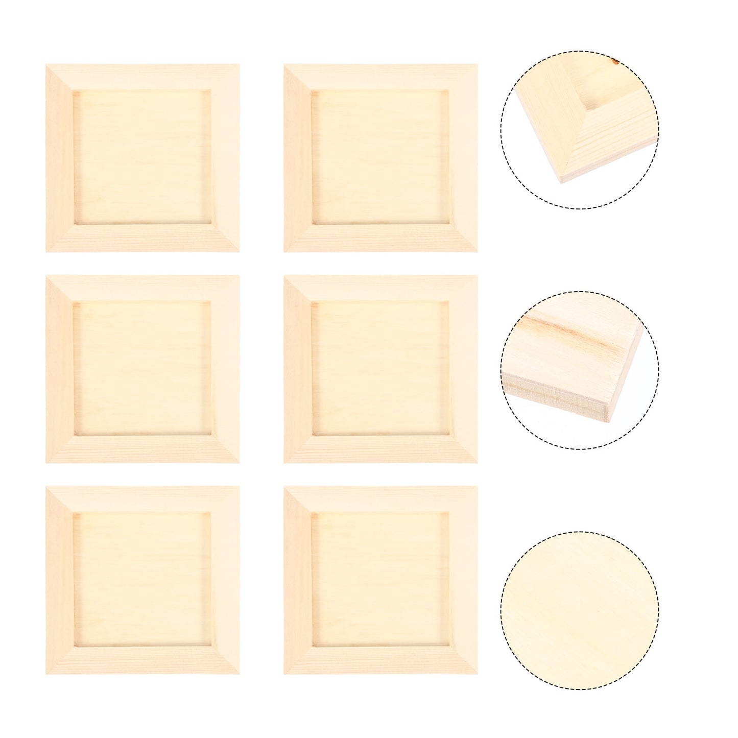 HOOWIFFY Plain Wooden Picture Frames for Crafting Khaki Plastic 6Pcs for Family Gift V1189-WXFWAL-20260326-02638