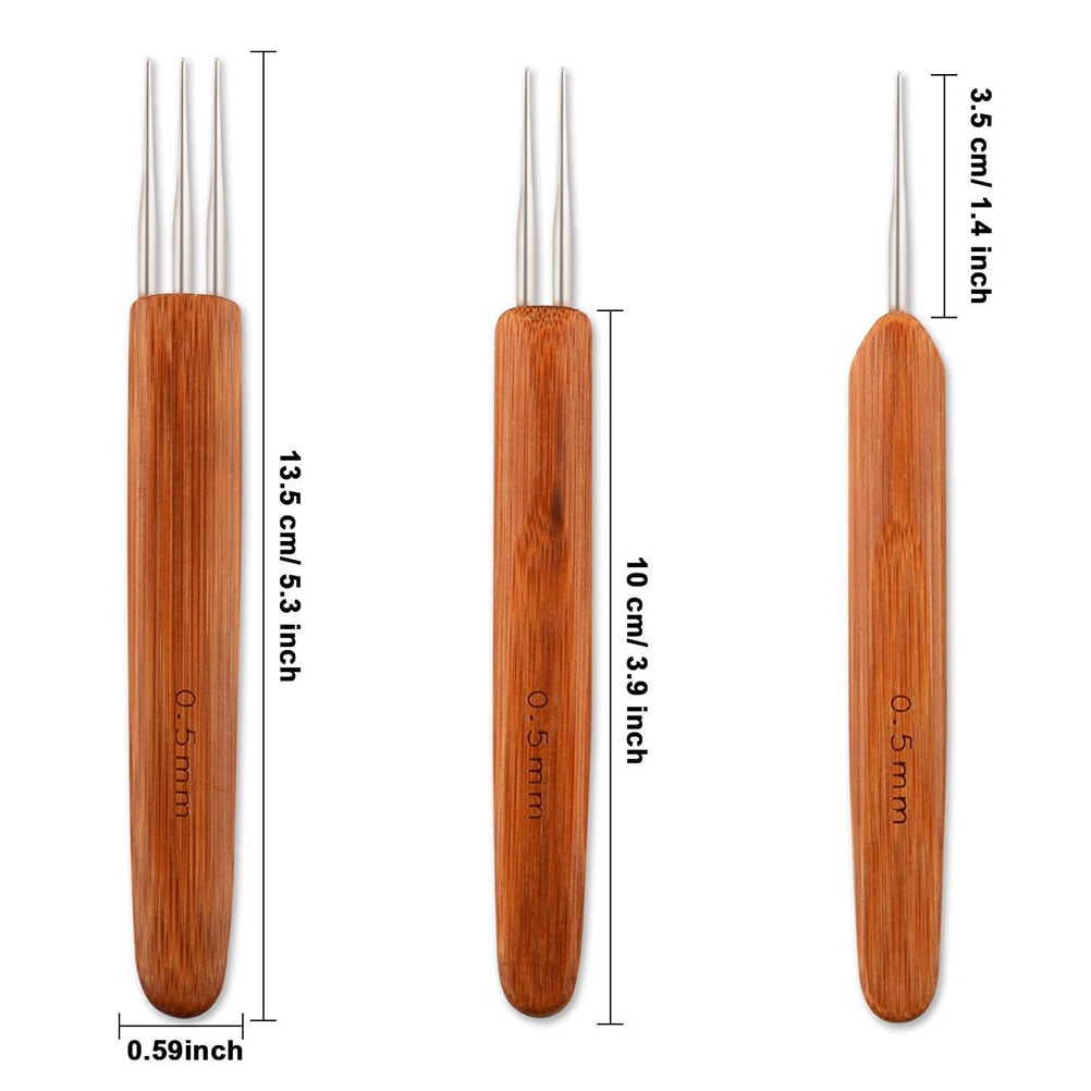 Tool Dreadlock Wooden Crochet Hooks Set with Hairpin Supplies, Assorted V1189-WXFWAL-20260326-02639