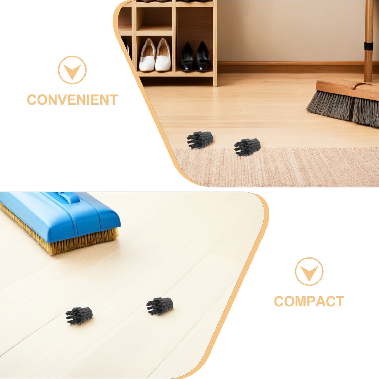 HOOWIFFY 12Pcs Steamer Brush Attachments for Steam Cleaner Mop with Black Nylon Bristles for Effective V1189-WXFWAL-20260326-02641