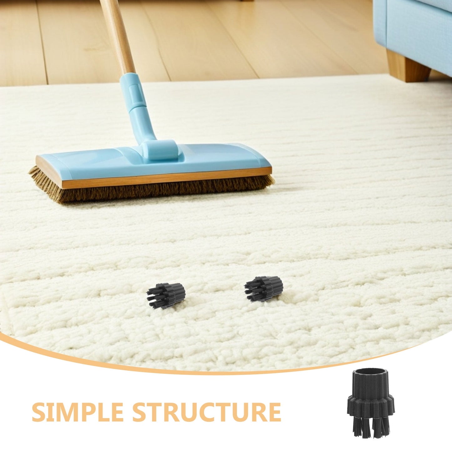 HOOWIFFY 12Pcs Steamer Brush Attachments for Steam Cleaner Mop with Black Nylon Bristles for Effective V1189-WXFWAL-20260326-02641