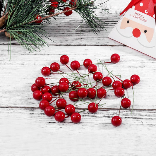 HOOWIFFY 100 Pcs Christmas Artificial Red Berries for Holiday Home Decoration, Realistic Faux Berry Garland V1189-WXFWAL-20260326-02642