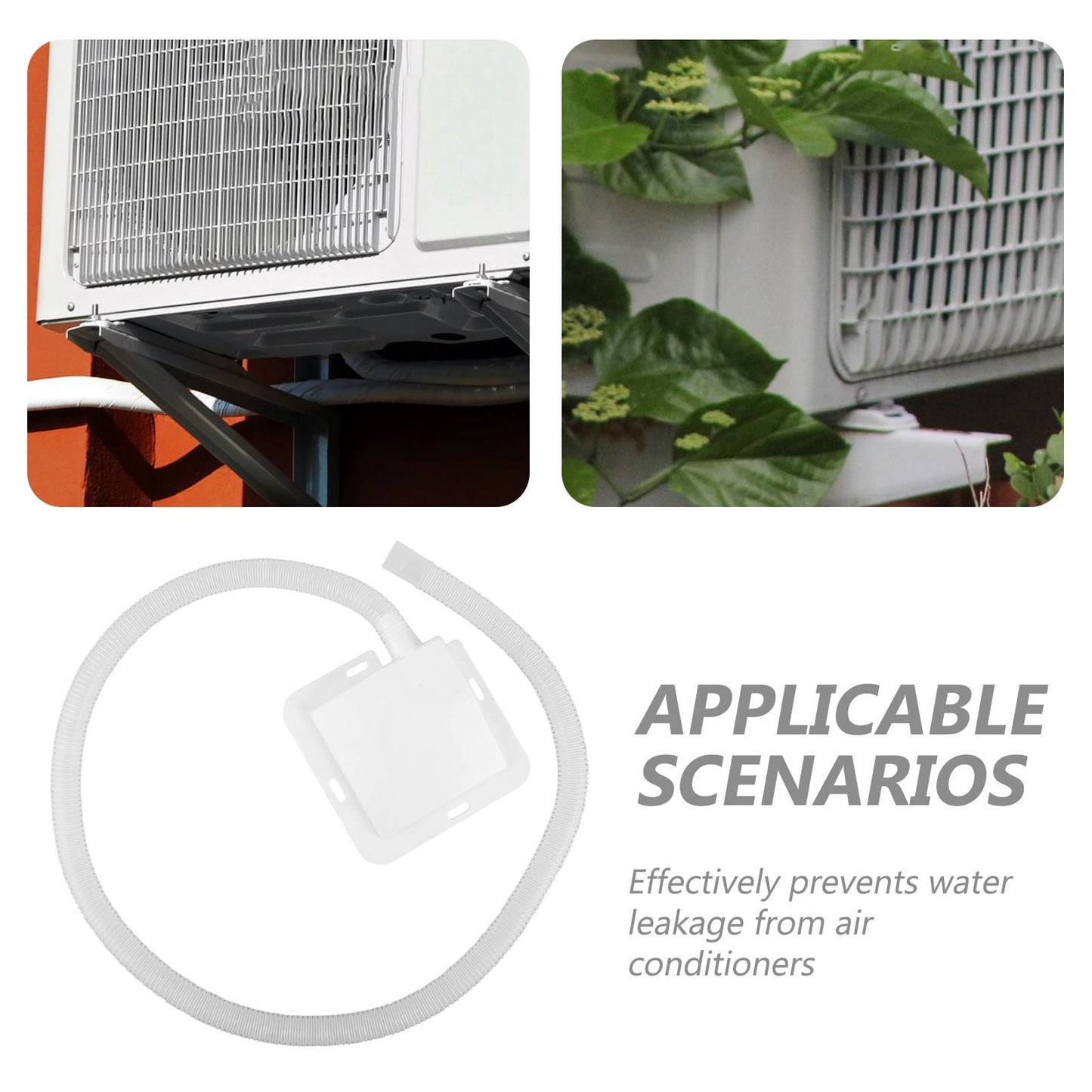 HOOWIFFY Air Conditioner Drip Pan Set with Plastic Drain Tray and Hose, Efficient Water Catcher for AC Units V1189-WXFWAL-20260326-02643