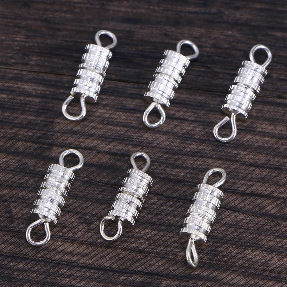 HOOWIFFY 50Pcs Jewelry Connector Clasp with Safety Screw Lock for Bracelets V1189-WXFWAL-20260326-02658