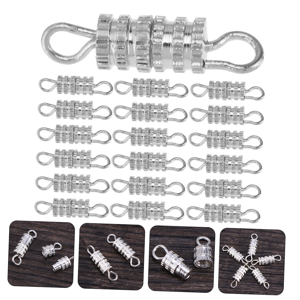 HOOWIFFY 50Pcs Jewelry Connector Clasp with Safety Screw Lock for Bracelets V1189-WXFWAL-20260326-02658