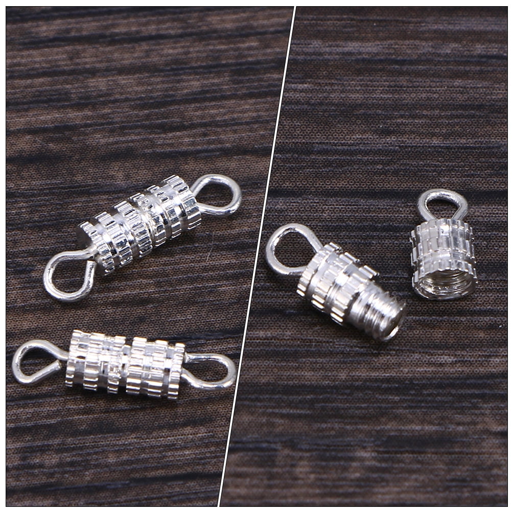 HOOWIFFY 50Pcs Jewelry Connector Clasp with Safety Screw Lock for Bracelets V1189-WXFWAL-20260326-02658