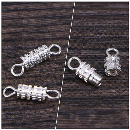 HOOWIFFY 50Pcs Jewelry Connector Clasp with Safety Screw Lock for Bracelets V1189-WXFWAL-20260326-02658