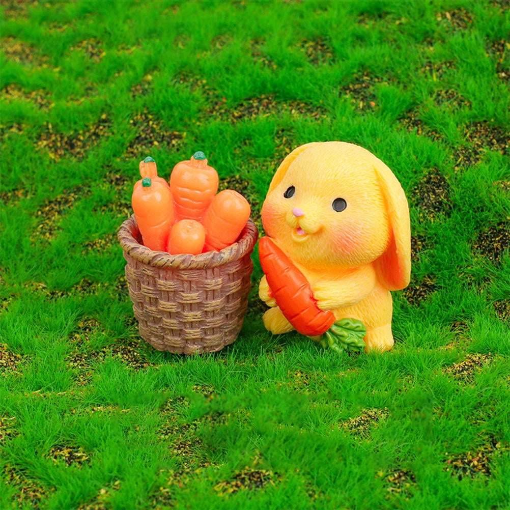 HOOWIFFY 8Pcs Resin Craft Rabbit Miniatures Yellow Bunny Figurines for Home Garden Easter Decoration V1189-WXFWAL-20260326-02660