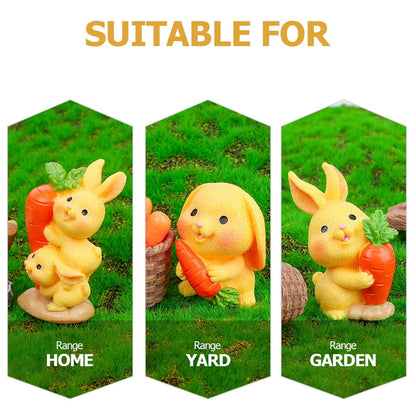 HOOWIFFY 8Pcs Resin Craft Rabbit Miniatures Yellow Bunny Figurines for Home Garden Easter Decoration V1189-WXFWAL-20260326-02660