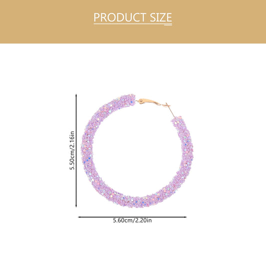 HOOWIFFY oversized earrings for women Violet 1 Pair V1189-WXFWAL-20260326-02661