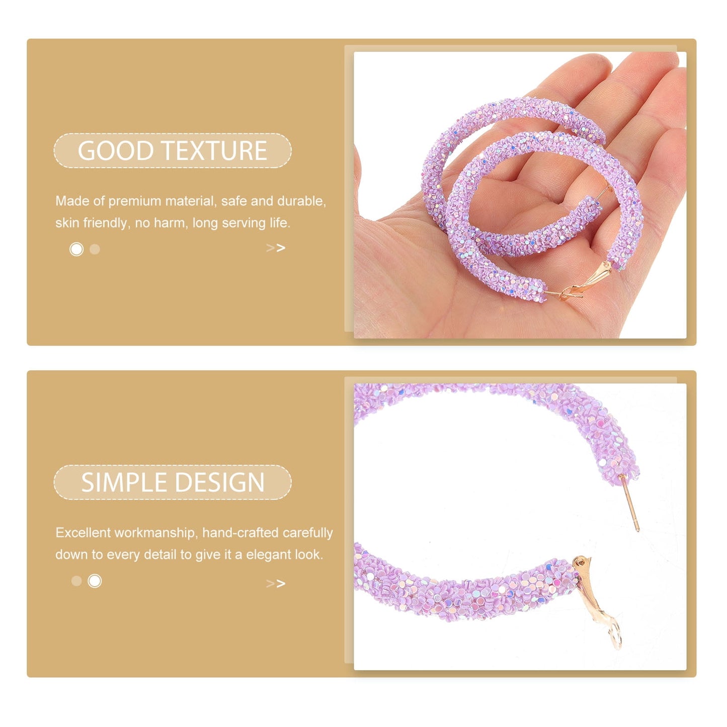 HOOWIFFY oversized earrings for women Violet 1 Pair V1189-WXFWAL-20260326-02661