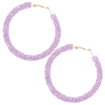 HOOWIFFY oversized earrings for women Violet 1 Pair V1189-WXFWAL-20260326-02661