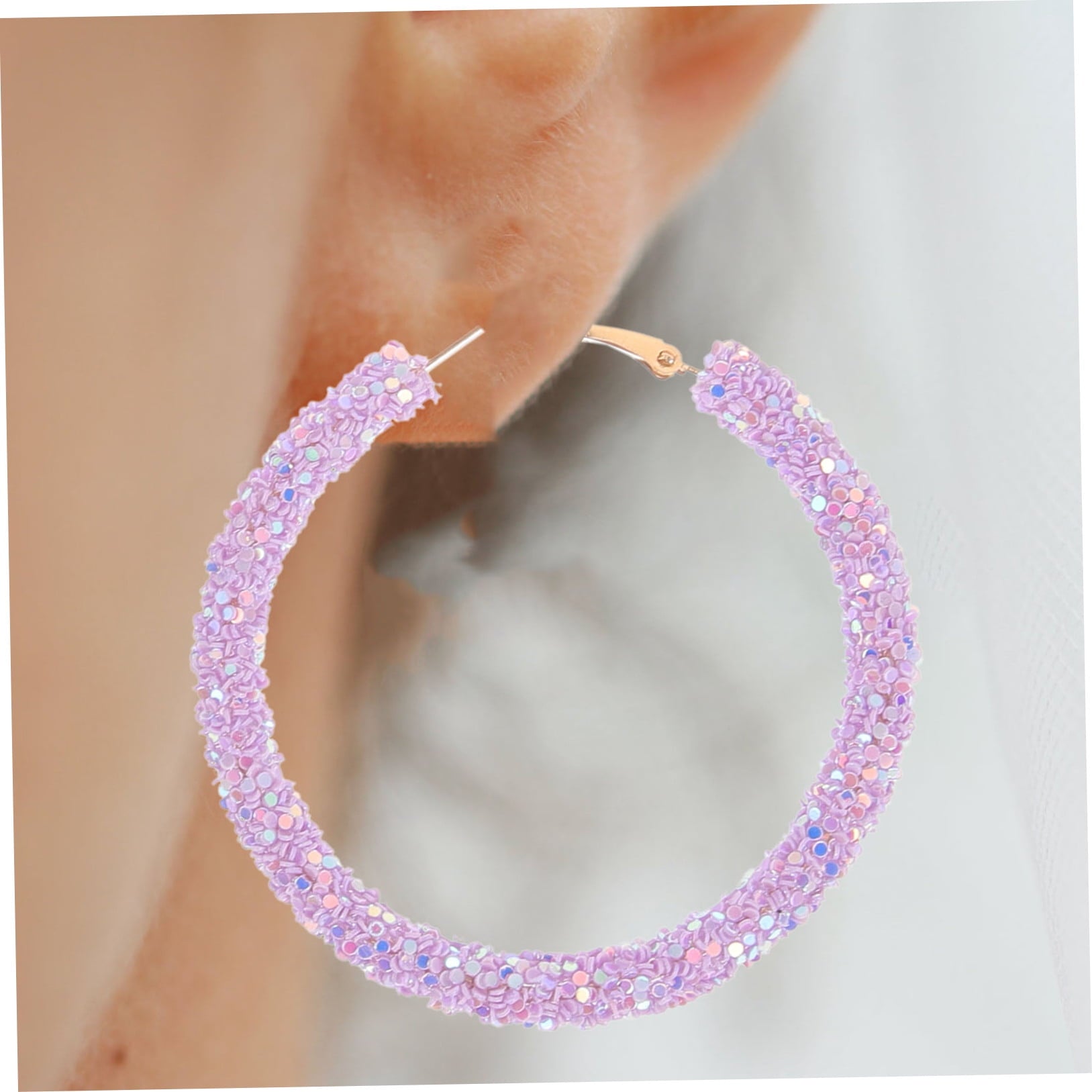 HOOWIFFY oversized earrings for women Violet 1 Pair V1189-WXFWAL-20260326-02661