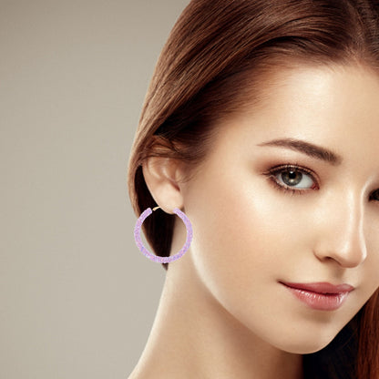 HOOWIFFY oversized earrings for women Violet 1 Pair V1189-WXFWAL-20260326-02661