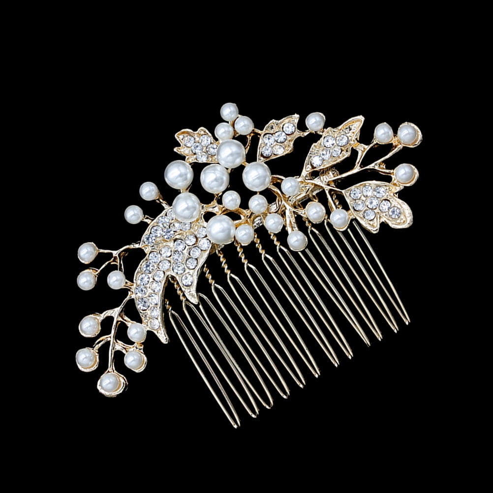 HOOWIFFY Decorative Hair Combs for Styling with Leaf Design and Rhinestones for Wedding 1Pack V1189-WXFWAL-20260326-02663