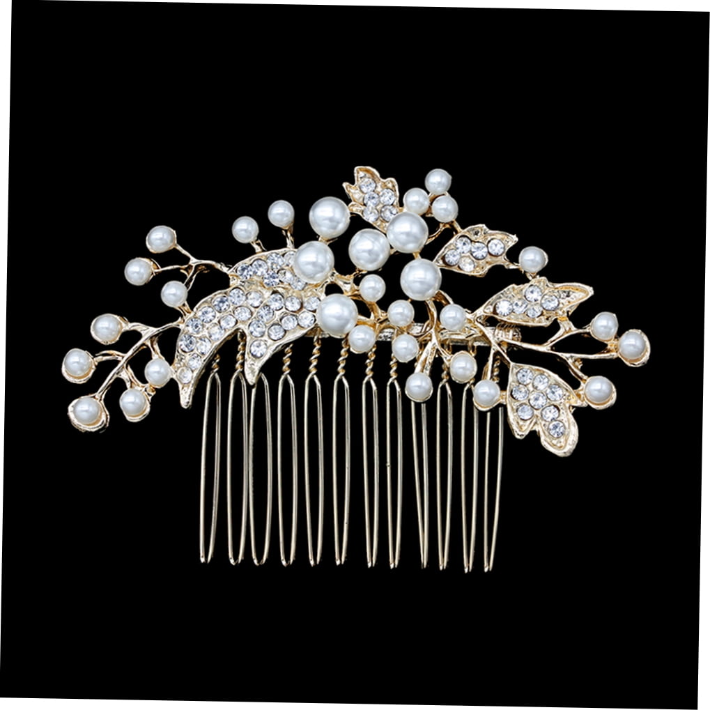 HOOWIFFY Decorative Hair Combs for Styling with Leaf Design and Rhinestones for Wedding 1Pack V1189-WXFWAL-20260326-02663