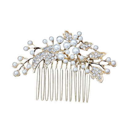 HOOWIFFY Decorative Hair Combs for Styling with Leaf Design and Rhinestones for Wedding 1Pack V1189-WXFWAL-20260326-02663