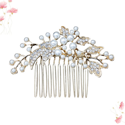 HOOWIFFY Decorative Hair Combs for Styling with Leaf Design and Rhinestones for Wedding 1Pack V1189-WXFWAL-20260326-02663