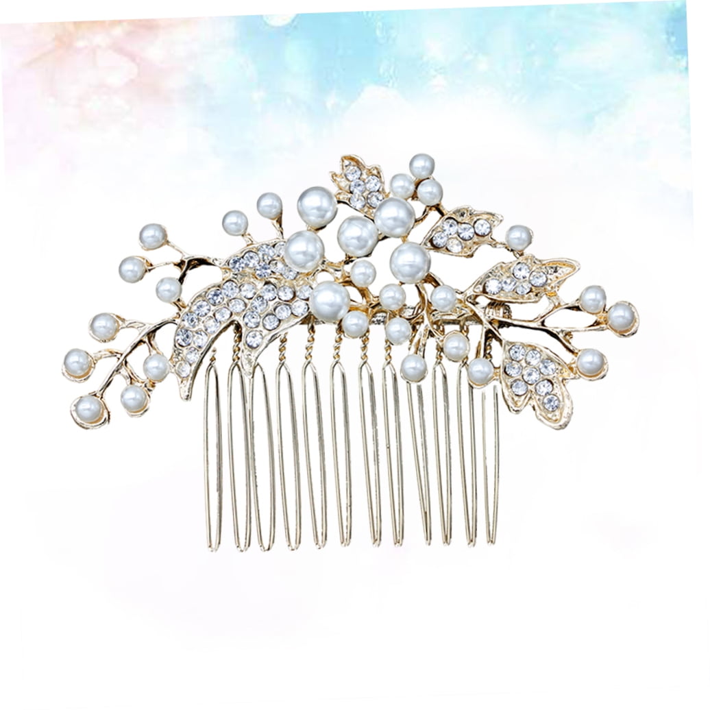 HOOWIFFY Decorative Hair Combs for Styling with Leaf Design and Rhinestones for Wedding 1Pack V1189-WXFWAL-20260326-02663