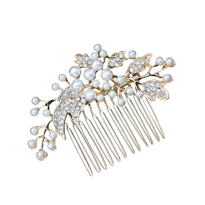 HOOWIFFY Decorative Hair Combs for Styling with Leaf Design and Rhinestones for Wedding 1Pack V1189-WXFWAL-20260326-02663