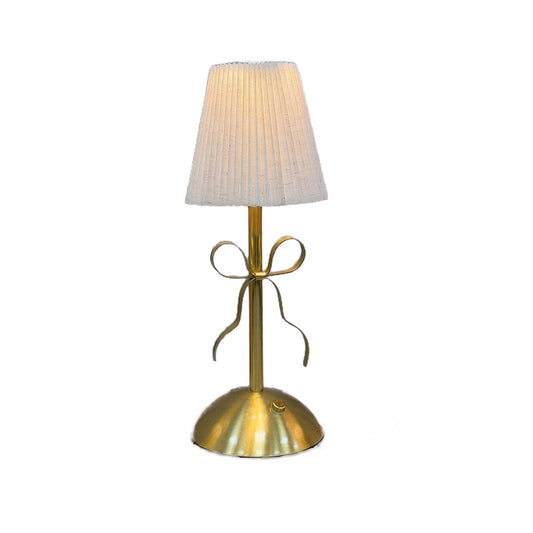 Hometravel USB Bow Table Lamp, Rechargeable Decorative Ambient Light, Metal Base Desk Lamp for Bedroom, V1189-WXFWAL-20260326-02664