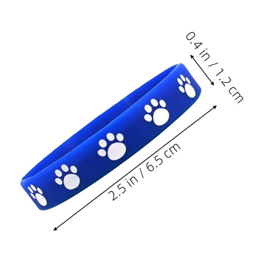 HOOWIFFY 32Pcs Cute Dog Paw Print Silicone Bracelets Soft Comfortable Wristbands V1189-WXFWAL-20260326-02666