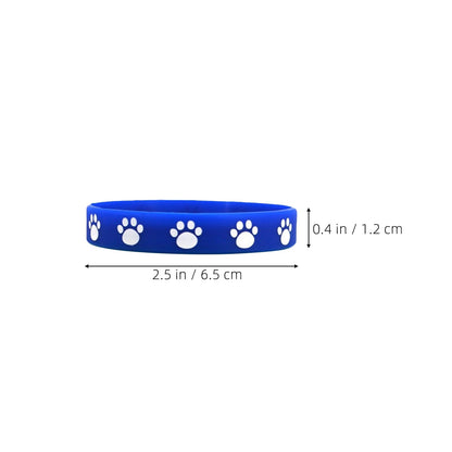 HOOWIFFY 32Pcs Cute Dog Paw Print Silicone Bracelets Soft Comfortable Wristbands V1189-WXFWAL-20260326-02666