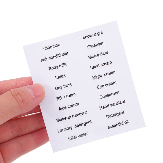 HOOWIFFY Black PVC Travel Toiletry Labels for Home and Travel Organization, 30 Pieces Stickers V1189-WXFWAL-20260326-02667
