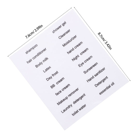 HOOWIFFY Black PVC Travel Toiletry Labels for Home and Travel Organization, 30 Pieces Stickers V1189-WXFWAL-20260326-02667