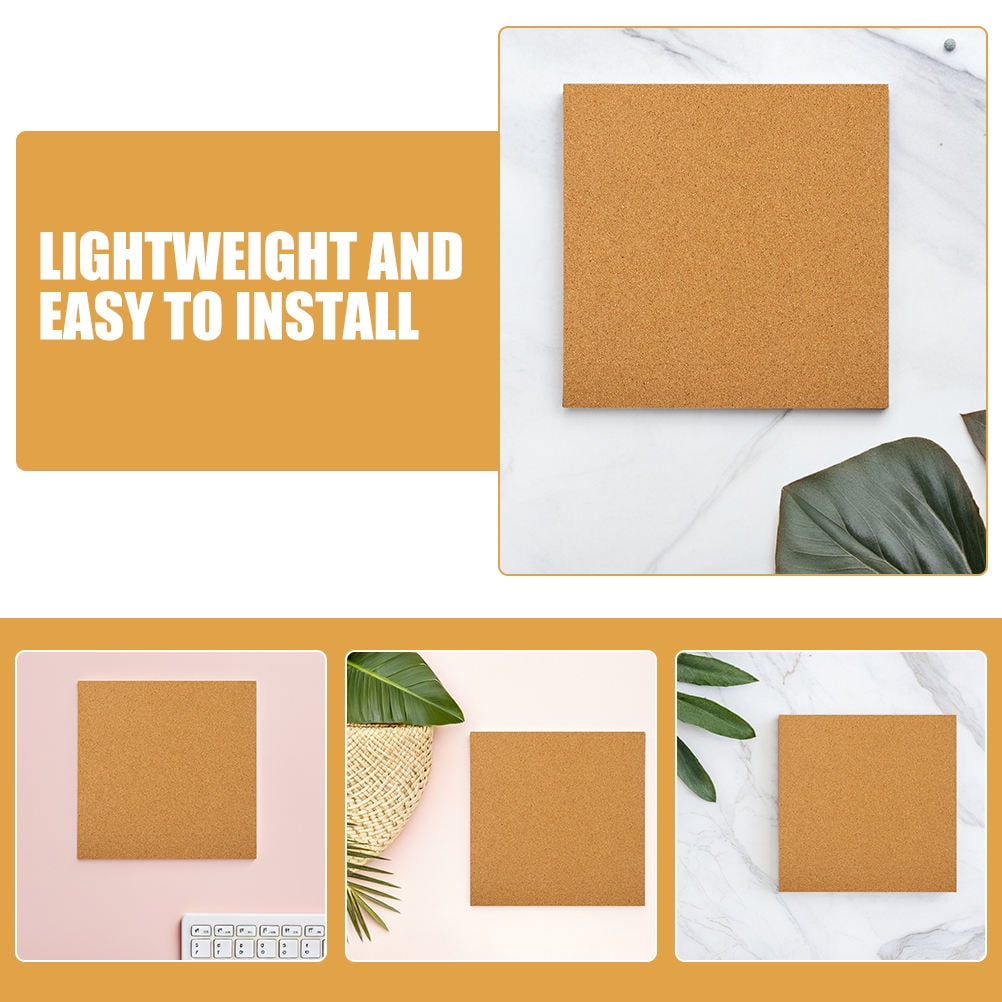 HOOWIFFY 5Pcs Sound Insulation Cork Board Tiles with Self Adhesive Backing for Wall Decor V1189-WXFWAL-20260326-02669