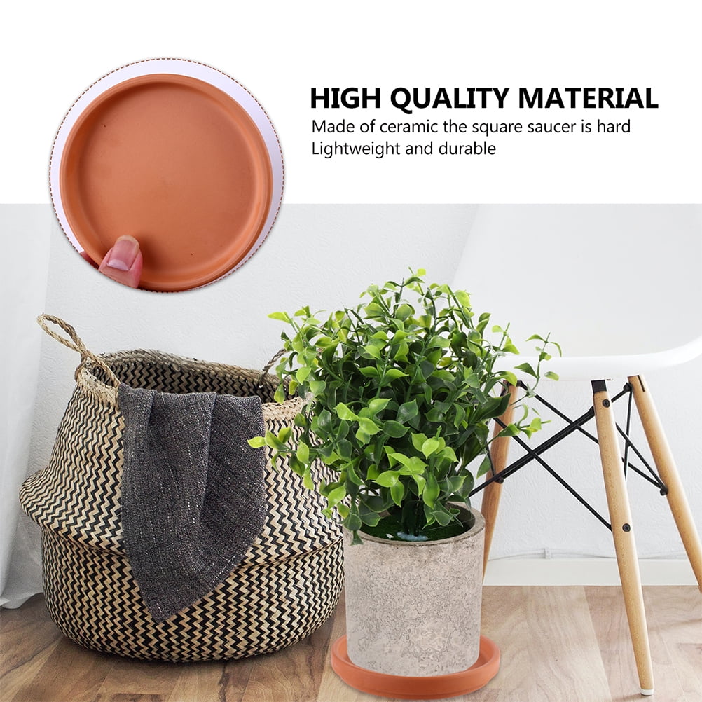 HOOWIFFY Chocolate Red Clay Flower Pot Tray for Indoor Outdoor Use 5Pcs V1189-WXFWAL-20260326-02674