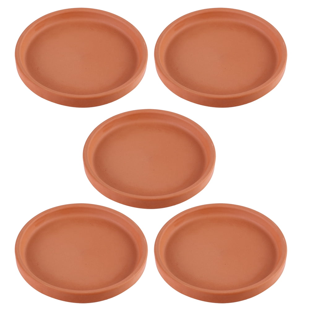 HOOWIFFY Chocolate Red Clay Flower Pot Tray for Indoor Outdoor Use 5Pcs V1189-WXFWAL-20260326-02674
