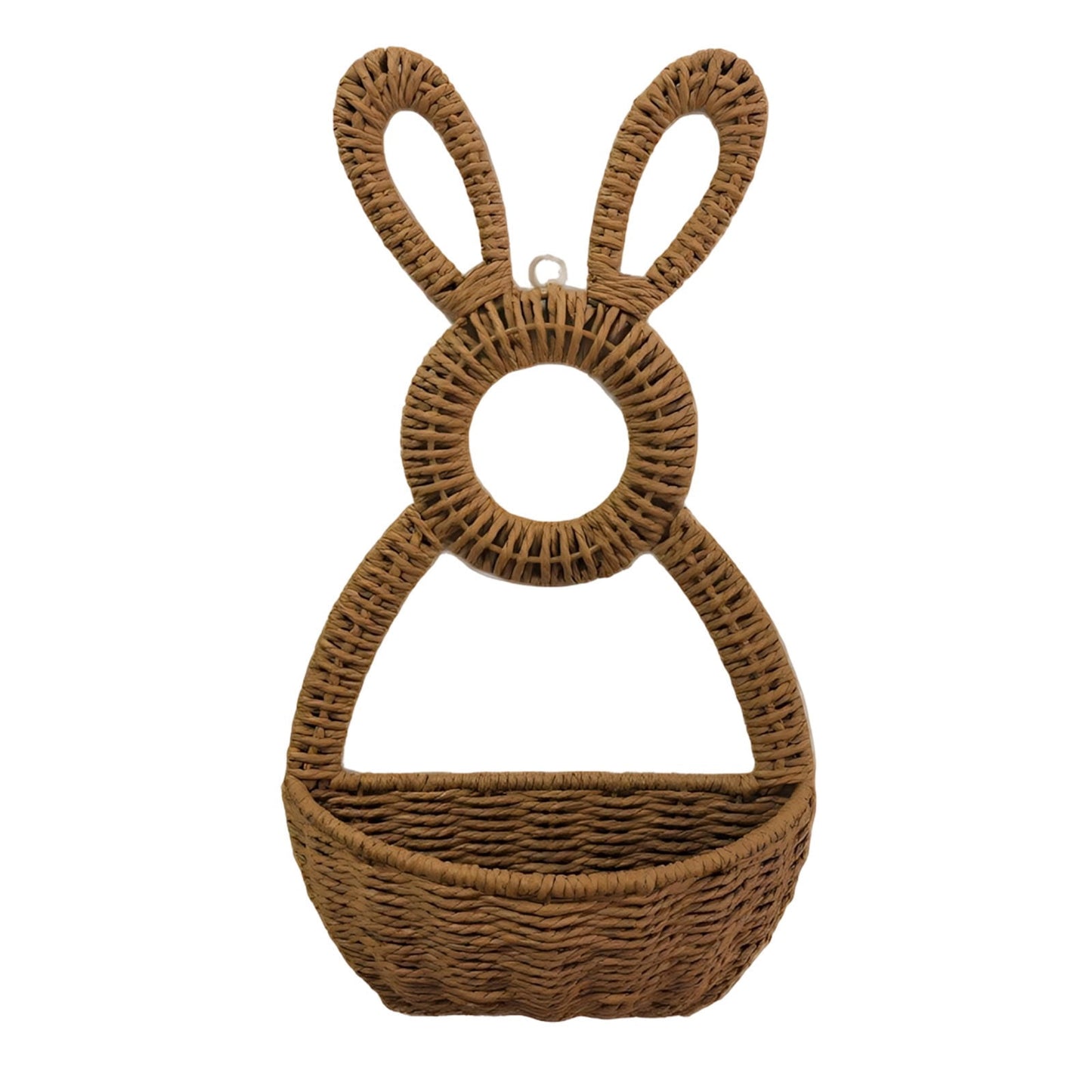 Darzheoy Bunny Basket Hanging Wall Pocket Spring Decor, Hand Woven Wicker Easter Basket, Wicker Easter V1189-WXFWAL-20260326-02677