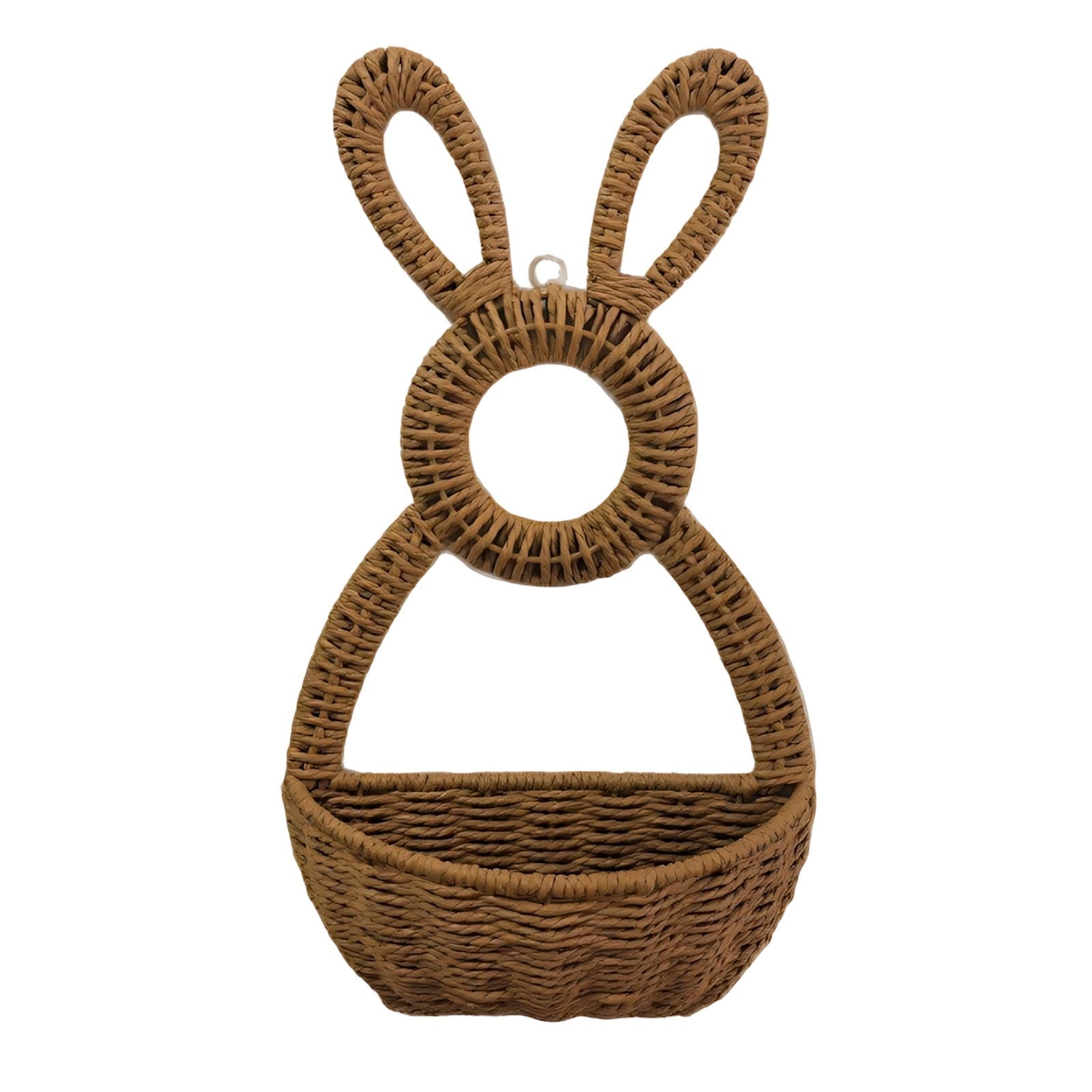 Darzheoy Bunny Basket Hanging Wall Pocket Spring Decor, Hand Woven Wicker Easter Basket, Wicker Easter V1189-WXFWAL-20260326-02677
