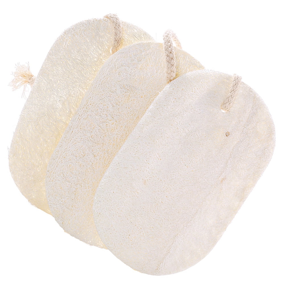 HOOWIFFY 3-Pack Natural Loofah Sponge Kitchen Scrubber Set with High Absorption Beige Multipurpose Cleaning V1189-WXFWAL-20260326-02681