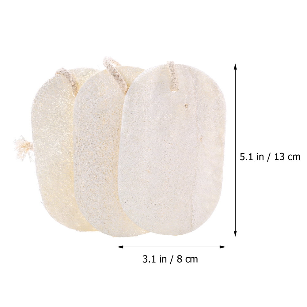 HOOWIFFY 3-Pack Natural Loofah Sponge Kitchen Scrubber Set with High Absorption Beige Multipurpose Cleaning V1189-WXFWAL-20260326-02681
