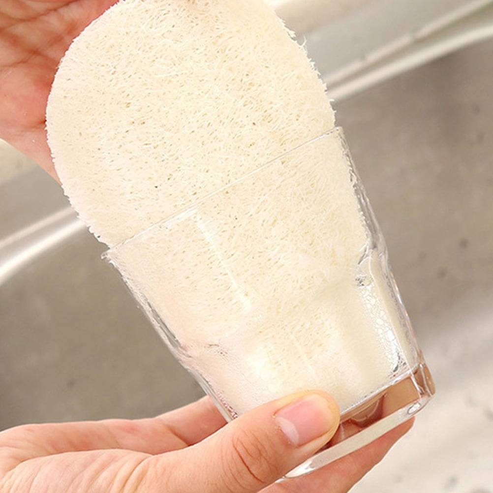 HOOWIFFY 3-Pack Natural Loofah Sponge Kitchen Scrubber Set with High Absorption Beige Multipurpose Cleaning V1189-WXFWAL-20260326-02681