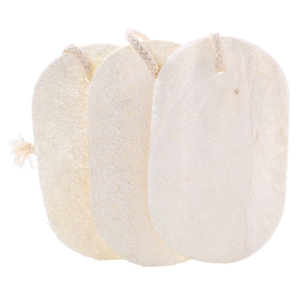 HOOWIFFY 3-Pack Natural Loofah Sponge Kitchen Scrubber Set with High Absorption Beige Multipurpose Cleaning V1189-WXFWAL-20260326-02681