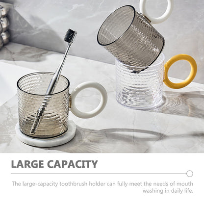 HOOWIFFY 2Pcs Reusable Bathroom Mouthwash Cups with Handle Large Capacity As Material Drinking Tumblers V1189-WXFWAL-20260326-02682