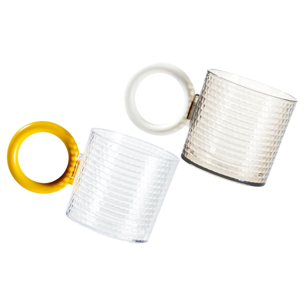HOOWIFFY 2Pcs Reusable Bathroom Mouthwash Cups with Handle Large Capacity As Material Drinking Tumblers V1189-WXFWAL-20260326-02682