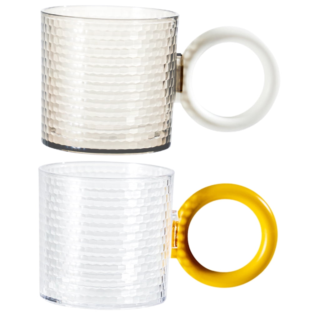 HOOWIFFY 2Pcs Reusable Bathroom Mouthwash Cups with Handle Large Capacity As Material Drinking Tumblers V1189-WXFWAL-20260326-02682