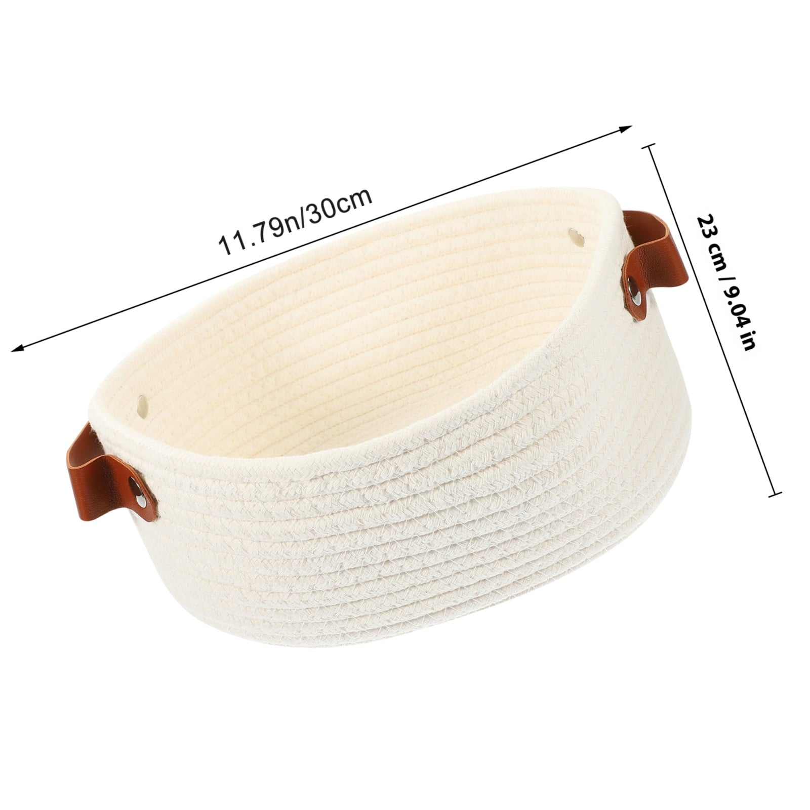 HOOWIFFY White Woven Storage Basket with Handle for Everyday Home Organization and Storage Solutions V1189-WXFWAL-20260326-02683