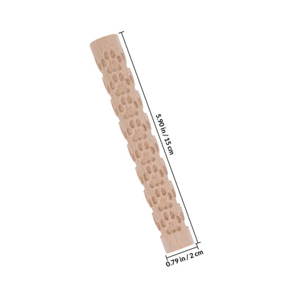 HOOWIFFY Pottery Slab Roller Embossed Rolling Pin Wooden Khaki 1Pack for Baking Cookies Artists V1189-WXFWAL-20260326-02685